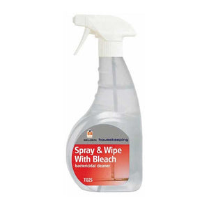 Spray and Wipe with Bleach